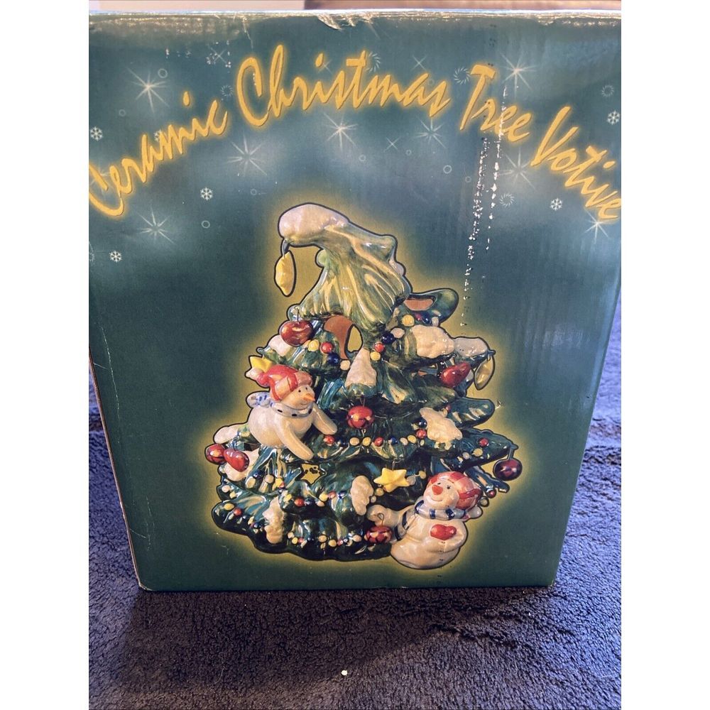 Vintage Ceramic Christmas Tree Votive Tealight‎ Candle Holder NEW